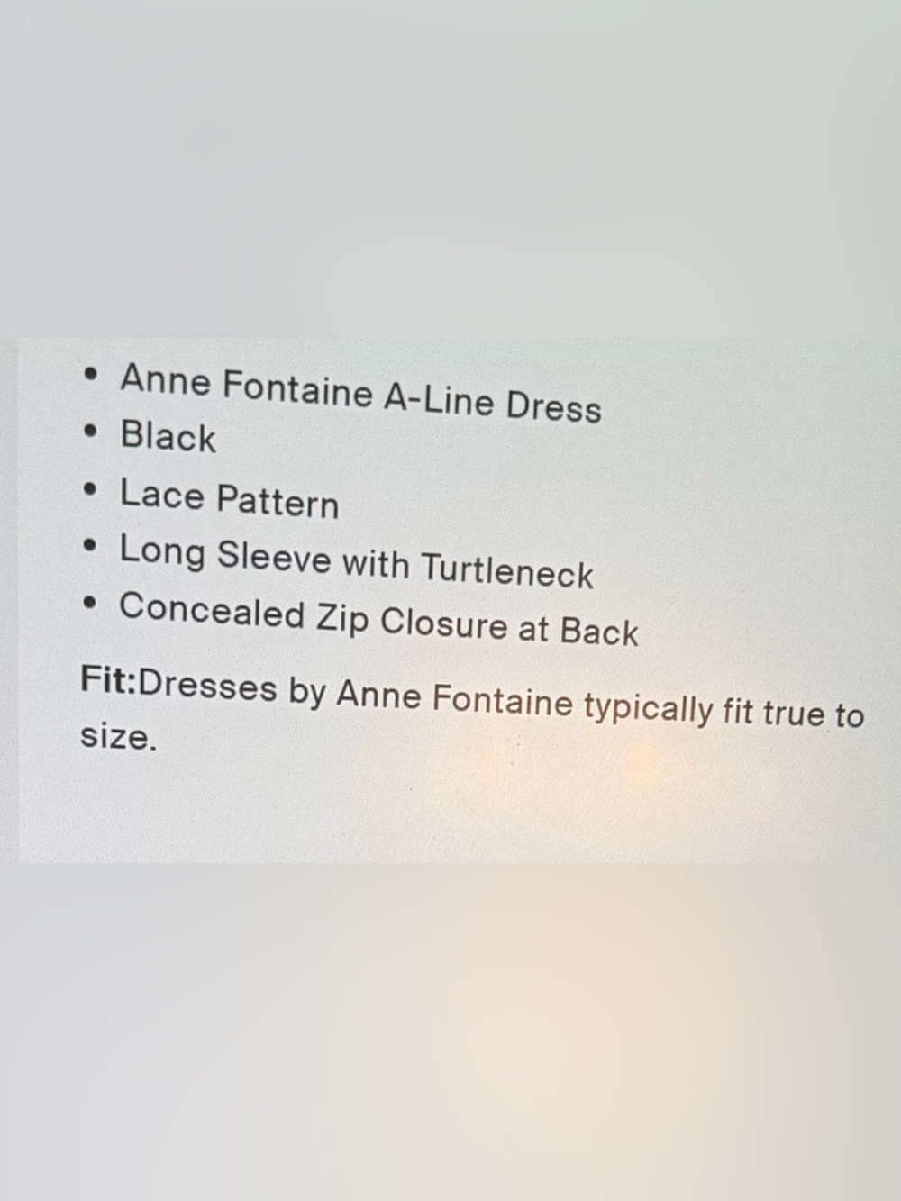 Anne Fontaine, Black Lace Long-Sleeve Midi Dress with Bell Cuffs sz 6 or 38 - Picture 4 of 5